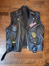 Guns n Roses / Iron Maiden Battle Jacket Leather Black Medium Spiked Punk Metal