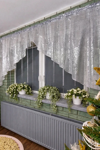 Luxury white sheer curtain - white,