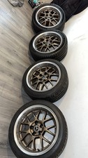 Staggered 17 Inch Rial Nogaro 5x112 Et30 8j Et35 9j Bronze Face Silver Dish