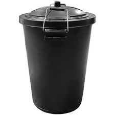 2 x 80L Plastic Black Bin Clip