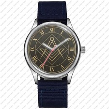 Freemason Masonic Square Compass Roman Dial 38mm Ladies Wrist Watch