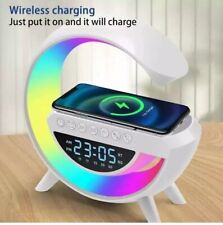 G Shaped Smart Lamp And Bluetooth Speaker W/ Wireless Charger And Alarm Clock