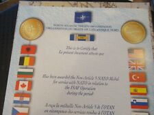GENUINE NATO MEDAL CERTIFICATE