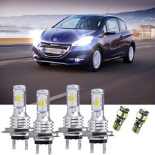 For PEUGEOT 208 2012+ SET OF H7 H7 501 LED WHITE HIGH LOW HEADLIGHT BULBS