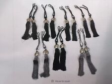 tie backs for curtains tassel Moroccan silver black 20th century metal roundel 