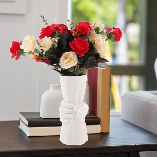 Delicate white ceramic vase - ceramic,