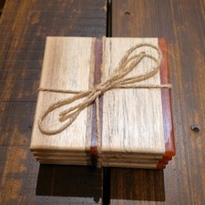 Handcrafted wood and resin