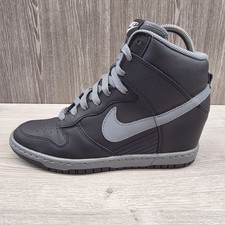 Nike Dunk Sky Hi ID Size UK 6 Black Grey Leather Hidden Wedge Trainers Rare 