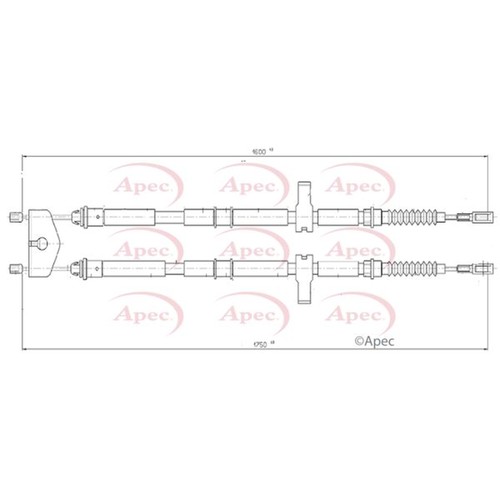 Apec handbrake cable left rear - handbrake,