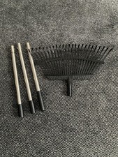 Adjustable Garden Lawn Rake Metal Leaf Gardening Tool long handle  128cm