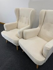 2 Habitat Callie Fabric Wingback Chair – Latte