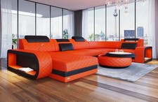 Leather Sofa Living Area LED