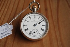 Fine  Antique Gents Silver Waltham Riverside Pocket Watch. Fully Running. 1896.