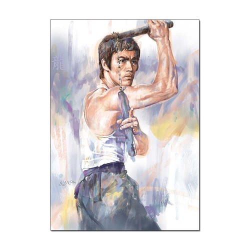 Bruce lee with nunchaku art - bruce,