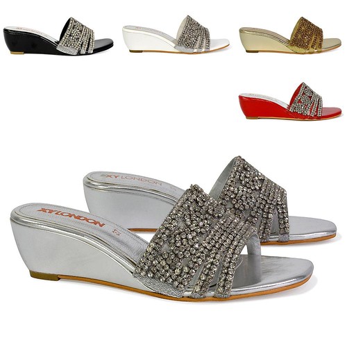 Womens wedge slip diamante - womens,