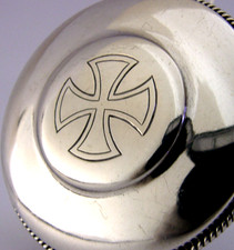 LARGE ENGLISH STERLING SILVER PYX PRIESTS WAFER BOX 1962 RELIGIOUS 64g