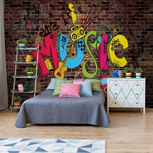 Brick wall music graffiti - wall,