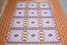 Pink Color Hand Woven Dhurrie