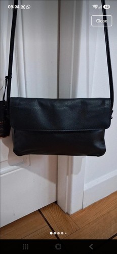 Next black leather handbag - leather,