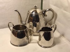 Antique Silver Plated Tea Set Teapot Cream & Sugar  Teapot 6.50 Inch Tall.