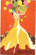 P & O Menu Friday August 25th 1933 cruising Gala Dance S.S. Moldavia