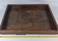 Old Wooden Tray with Sopwith Aviation & Engineering & Spanish Galleon Decoration