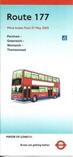 LONDON BUSES - STAGECOACH  ROUTE 177 TIMETABLE - MAY 2003