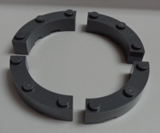LEGO Parts 48092 4535931 Brick Round Corner 4x4 Dark Stone Grey x4
