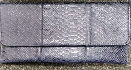 Dark blue clutch crocodile - blue, “crocodile