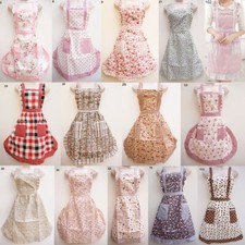 English Vintage Style Aprons Floral Cotton Outfit Shabby Chic Retro Pretty Pinny