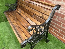 Rustic Cast Iron Garden Bench
