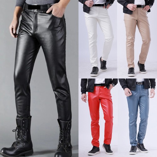 Mens wet look stretch faux - wet,