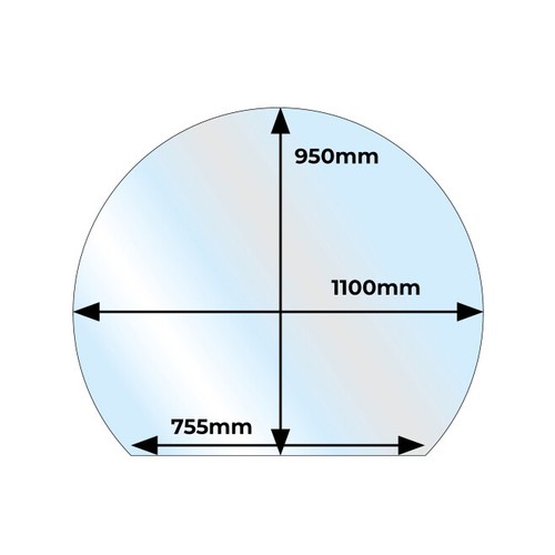 Glass hearth circle - with, slice