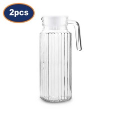 2pcs 1L Clear Glass Fridge Jug