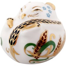 Royal Crown Derby Mouse Decorative Paperweight Porcelain Floral Design