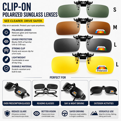 Sunglasses polarised clip - sunglasses,