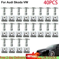 40x Under Engine Cover Undertray Fitting Clip Kit Metal Screw For Audi Skoda VW