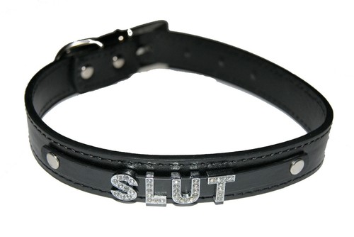 Slut black bondage - black, collar