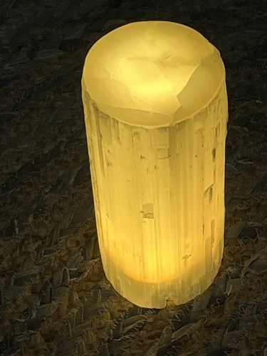 Large selenite lamp polished - lamp,