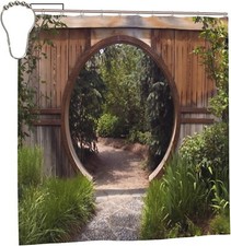 Decor Garden Shower Curtain Outdoor 3D Picture Shower Curtain forGarden