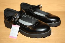 "Matalan" Black Girls School Shoes - Size UK 5, EU 38 - BNWT - No Box