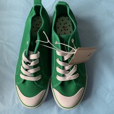 BNWT Canvas Trainers By TU Green With White Laces & Trim Size 6