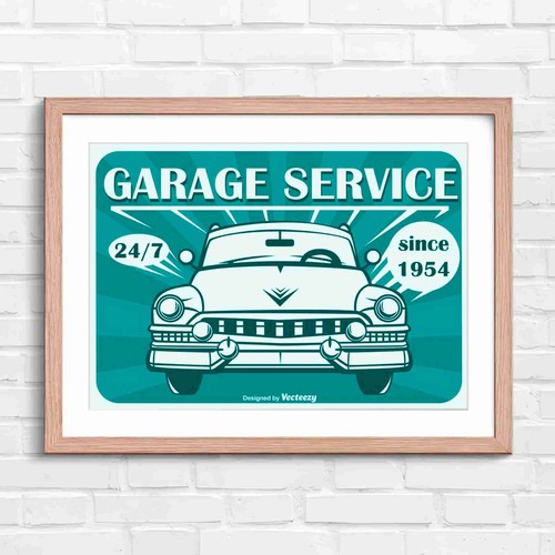 Retro vintage garage service - retro,