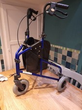 Z-tech lightweight folding 3 Wheel mobility Walker rollator blue with bag