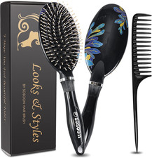 Hair Brush,  Boar Bristle Hair Brushes for Women Men Kids Thick Curly Dry