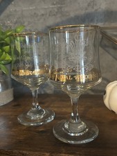 HRH The Prince Of Wales And Lady Diana Spencer Royal Wedding Wine Glass 1981 X2