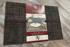 Woven Placemats Set Of 6 30x 45cm Wipe Clean Indoor Outdoor