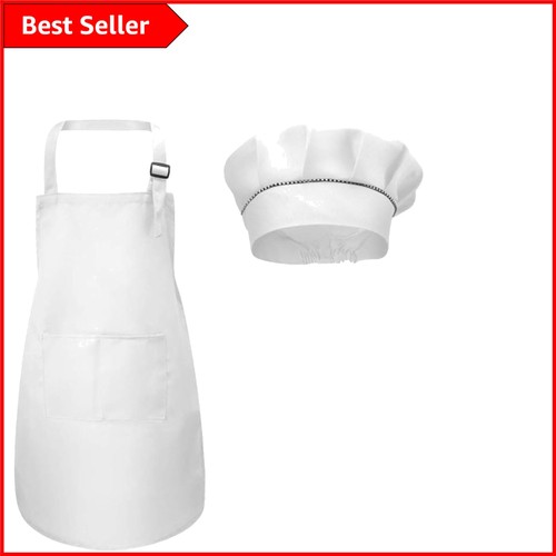 White kids chef apron and - white,