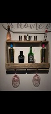 Drink Display Shelf with Glass Holder for Home Bar