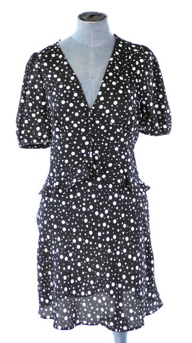 Topshop dress black ruffle - dress,